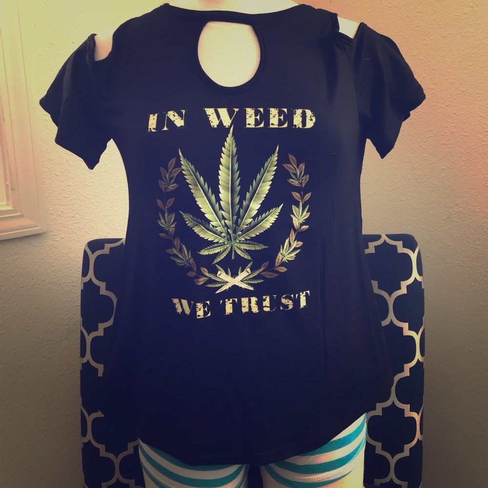 Woman’s marijuana shirt